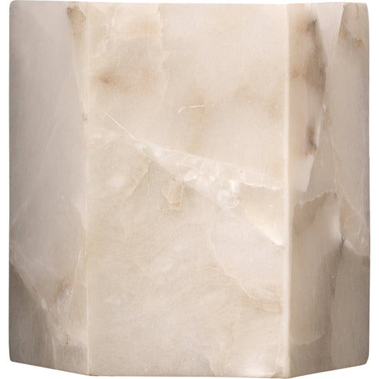 Borealis Hexagon Wall Sconce by Jamie Young in alabaster. Made from alabaster in a transitional style.