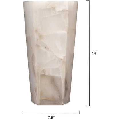 Borealis Hexagon Alabaster Sconce by Jamie Young in alabaster. Made from alabaster in a transitional style.