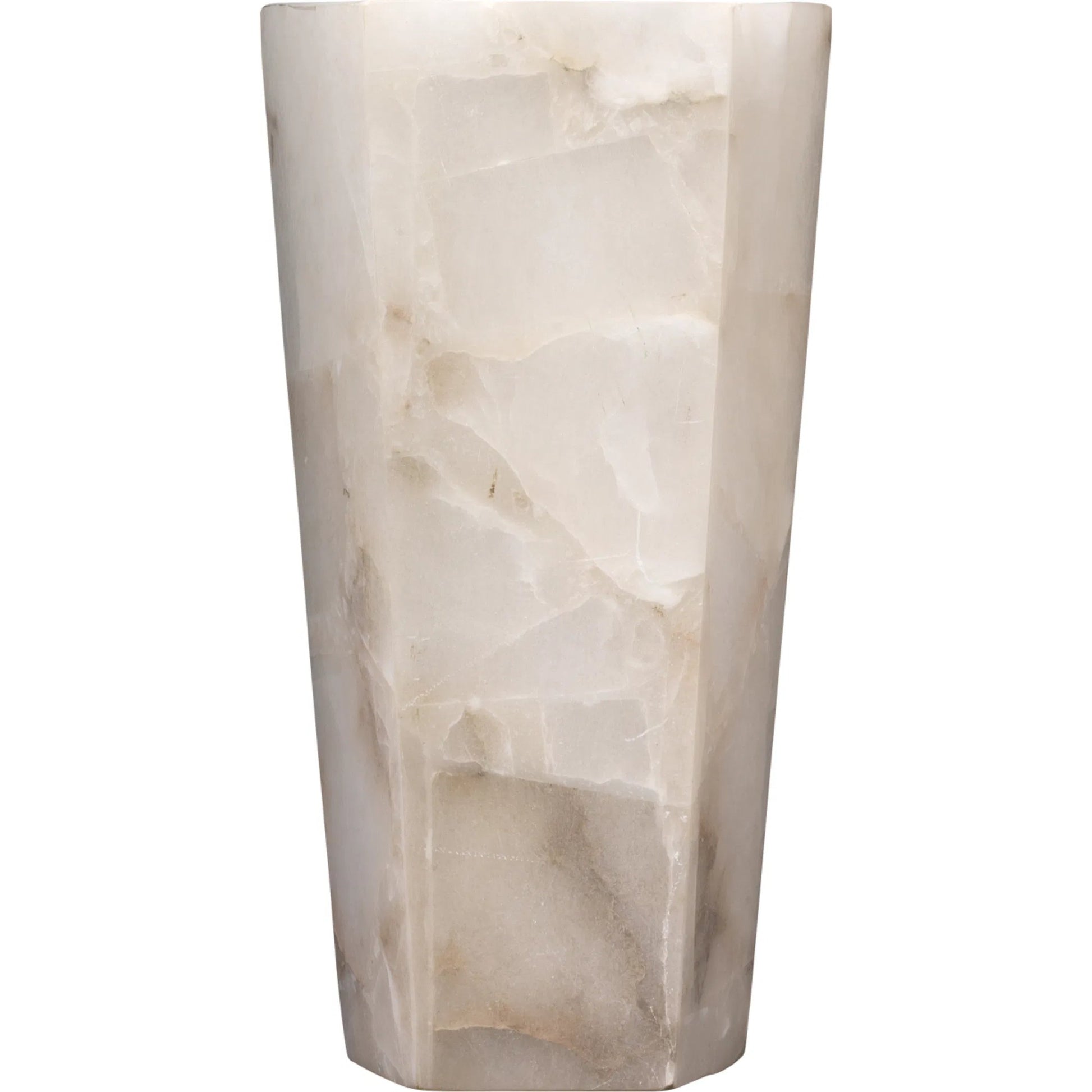 Borealis Hexagon Alabaster Sconce by Jamie Young in alabaster. Made from alabaster in a transitional style.