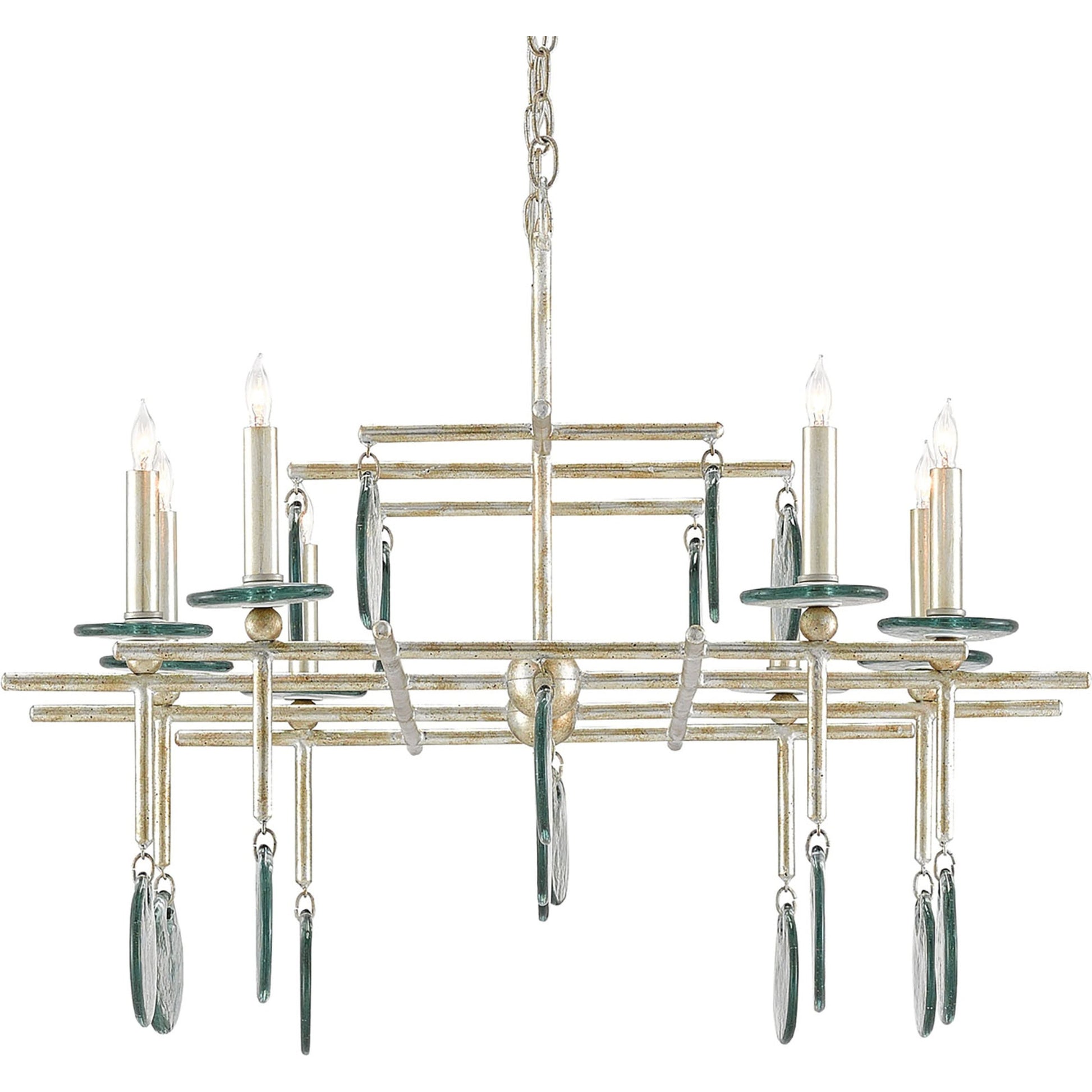 Sethos Rectangular Chandelier by Currey and Company. Made from unique in a modern style.