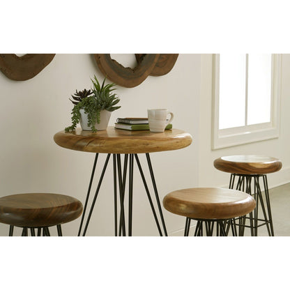 Chamcha Wood Bar Table by Phillips Collection in natural, powder coat. Made from wood in a modern style.