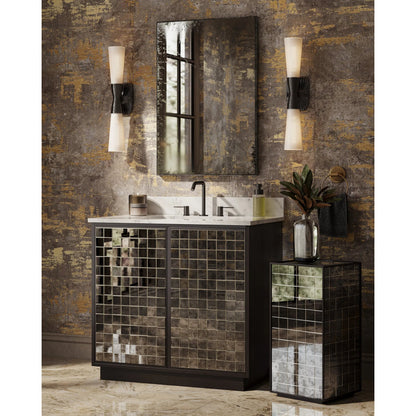 Burrows Bath Wall Sconce by Currey and Company. Made from glass, brass in a modern style.