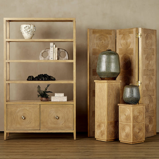 Perlas Swirl Box Set by Currey and Company in ivory, natural. Made from composite, wood in a modern style.