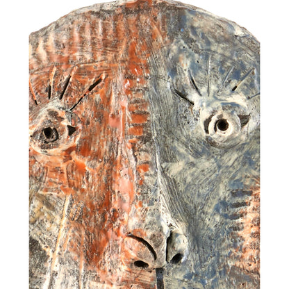 Artisan Face Disc by Currey and Company in multi-color. Made from ceramic, metal in a modern style.