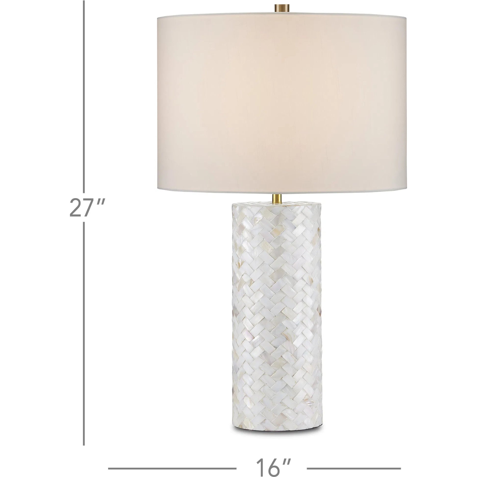 Meraki Mother-Of-Pearl Table Lamp by Currey and Company. Made from mother of pearl, engineered wood in a modern style.