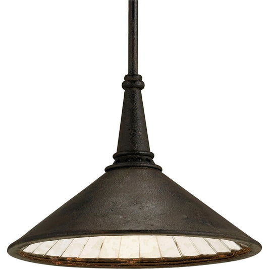 Manuscript Pendant by Currey and Company in mole black. Made from metal in a modern style.