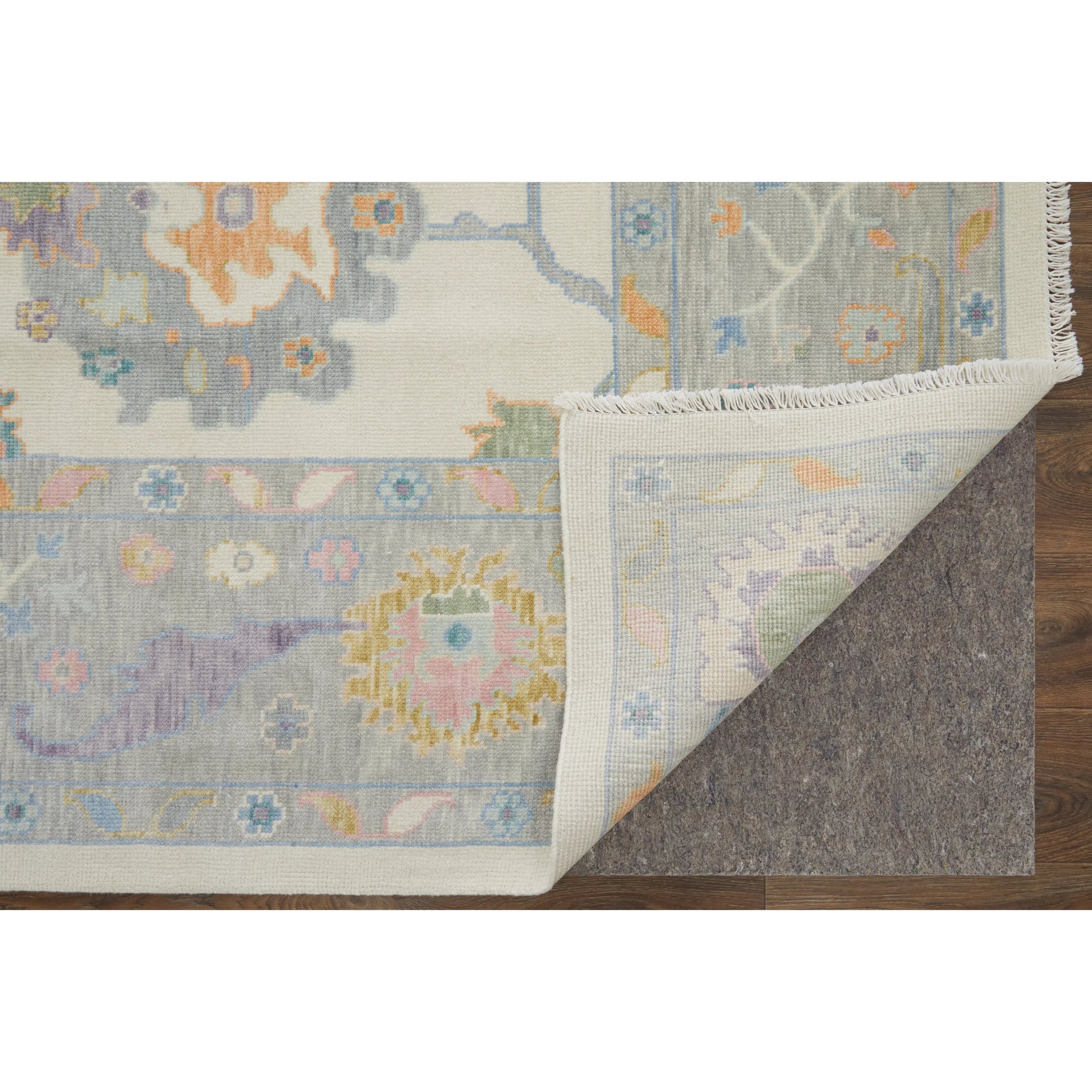 Karina Transitional & Botanical Rug - 90969G9F by Feizy in ivory, orange, blue. Made from wool in a unique style.