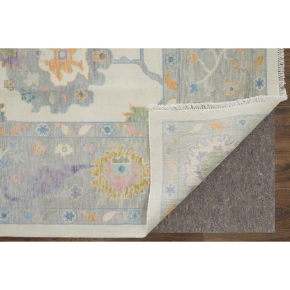 Karina Transitional & Botanical Rug - 90969G9F by Feizy in ivory, orange, blue. Made from wool in a unique style.
