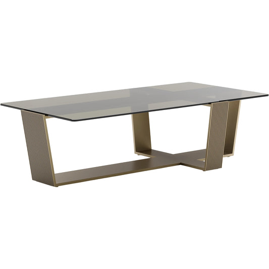 Counter Balance Cocktail Table by Caracole in smoked bronze, brushed gold. Made from metal in a modern style.