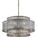Fantine Chandelier by Currey and Company. Made from wrought iron, glass in a traditional style.