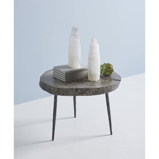 Crosscut Coffee Table by Phillips Collection in black, gray and gray stone. Made from wood in a modern style.