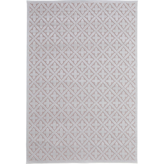 Saphir Mira Geometric Rug - 3500F by Feizy in pink, white. Made from viscose, polyester in a unique style.