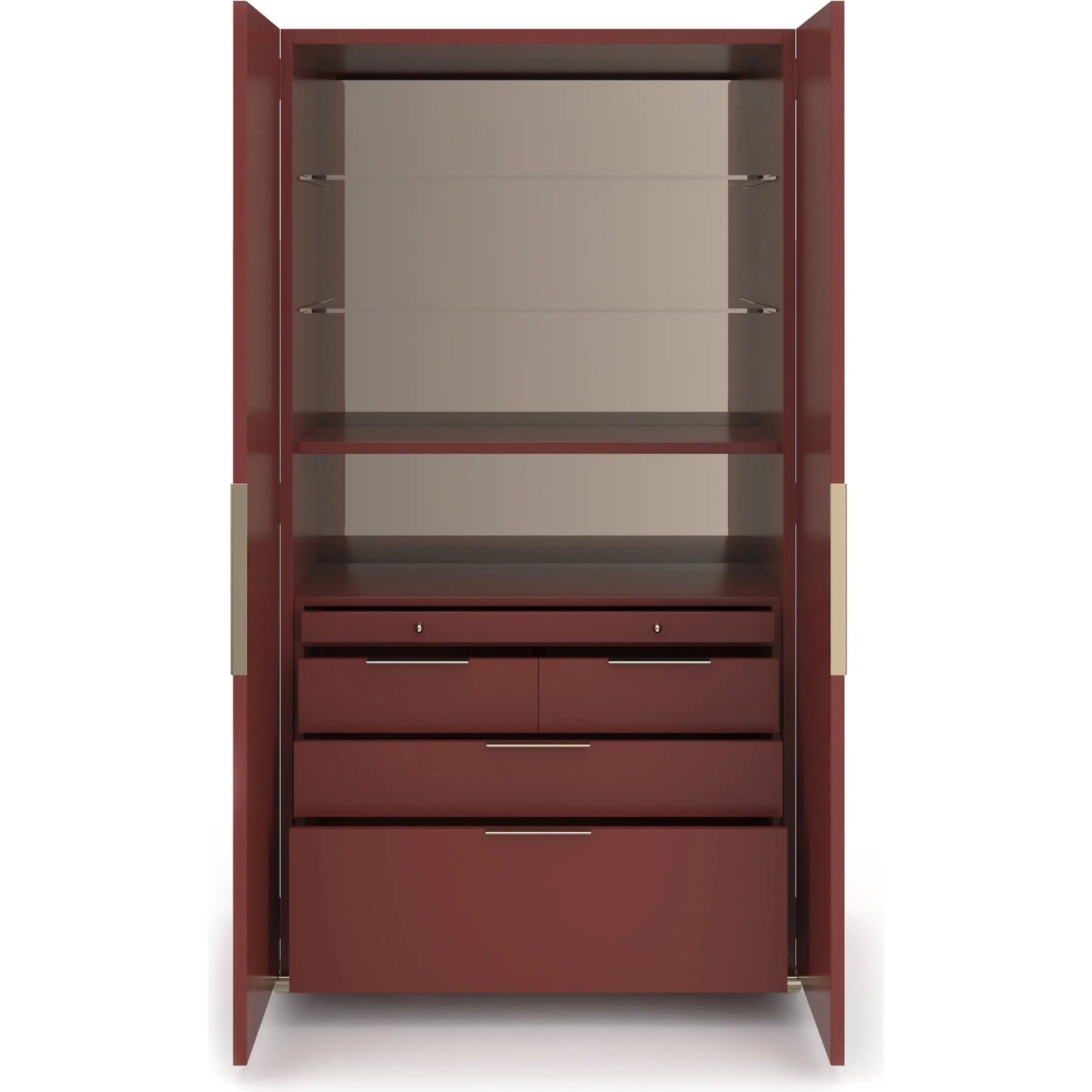 001 SI-2370706 | Additional Silo | Allure Armoire by Caracole in rouge red gloss, bronze. Made from unique in a modern style.