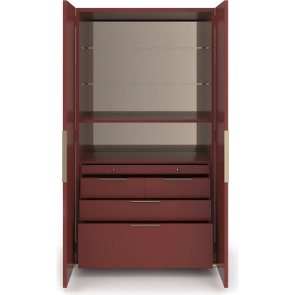 Allure Armoire by Caracole in rouge red gloss, bronze. Made from unique in a modern style.
