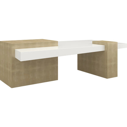 Float Cocktail Table by Caracole in almond milk, oracle. Made from unique in a transitional style.