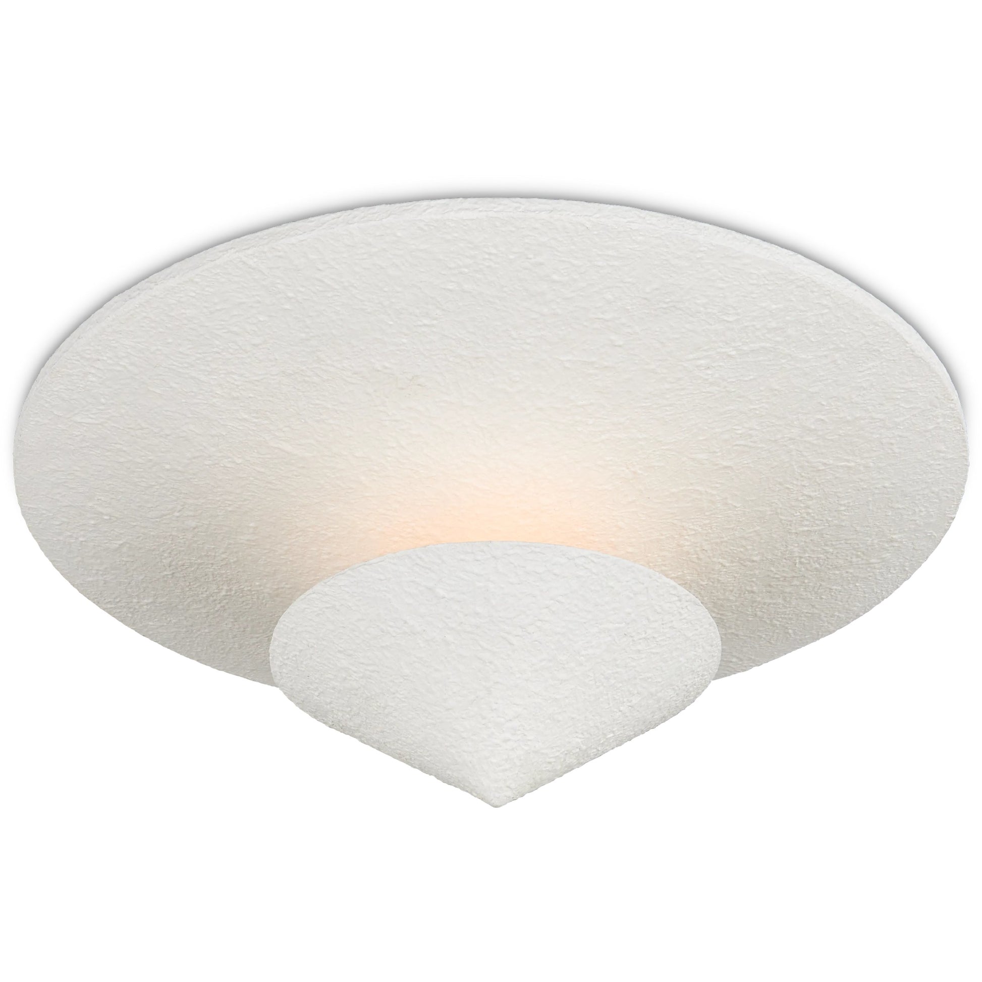 Empyrean Flush Mount by Currey and Company in yeso blanco. Made from wrought iron in a modern style.