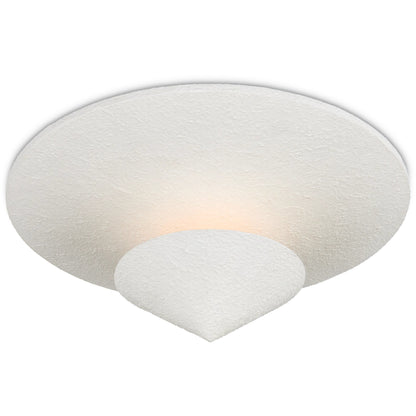Empyrean Flush Mount by Currey and Company in yeso blanco. Made from wrought iron in a modern style.