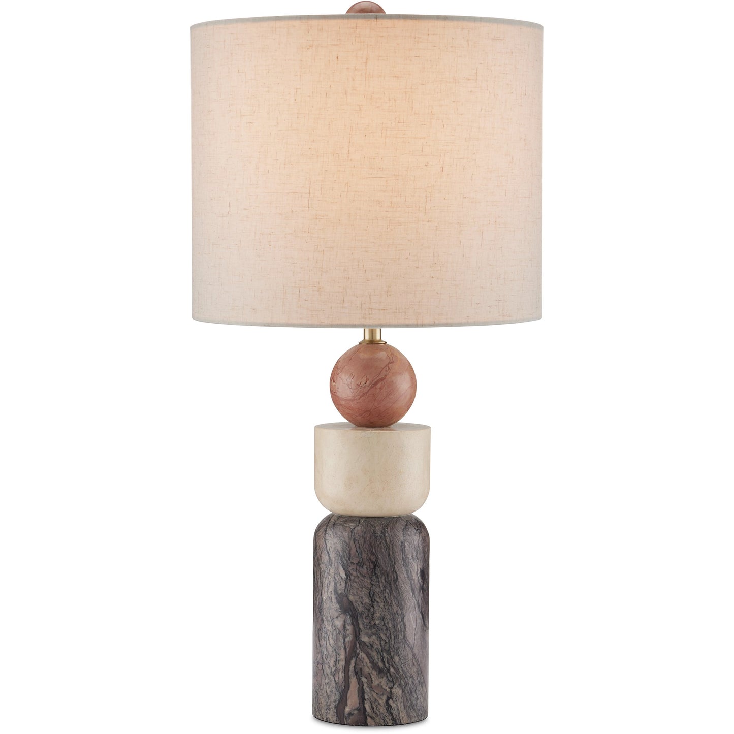 001 SI-2134016 | Primary Silo | Moreno Table Lamp by Currey and Company in natural. Made from rosa cappuccino marble, camello neve marble, breccia marble in a modern style.