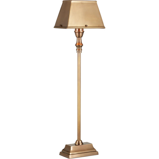 Geddy Table Lamp by Currey and Company in antique brass. Made from brass in a modern style.