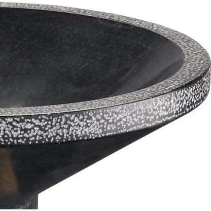Vincent Marble Bowl by Currey and Company in black, brass. Made from marble, brass in a modern style.