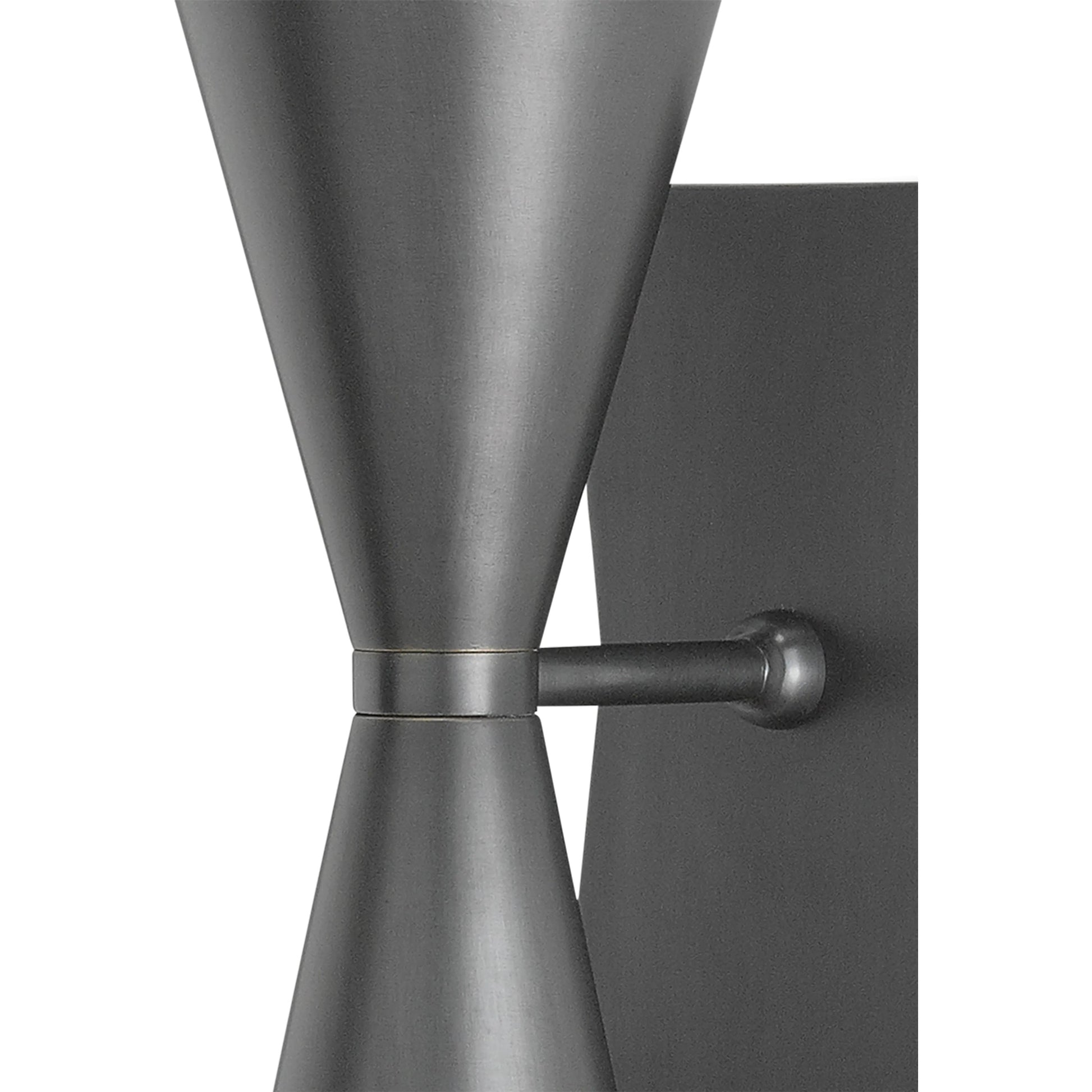 Gino Wall Sconce by Currey and Company in dark gray, white interior. Made from metal in a modern style.