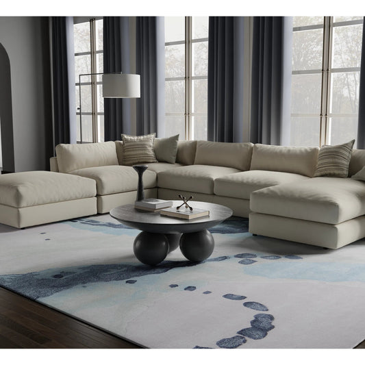 Kawai Rug - KAW8986F by Feizy in green, blue, ivory. Made from wool, viscose in a unique style.