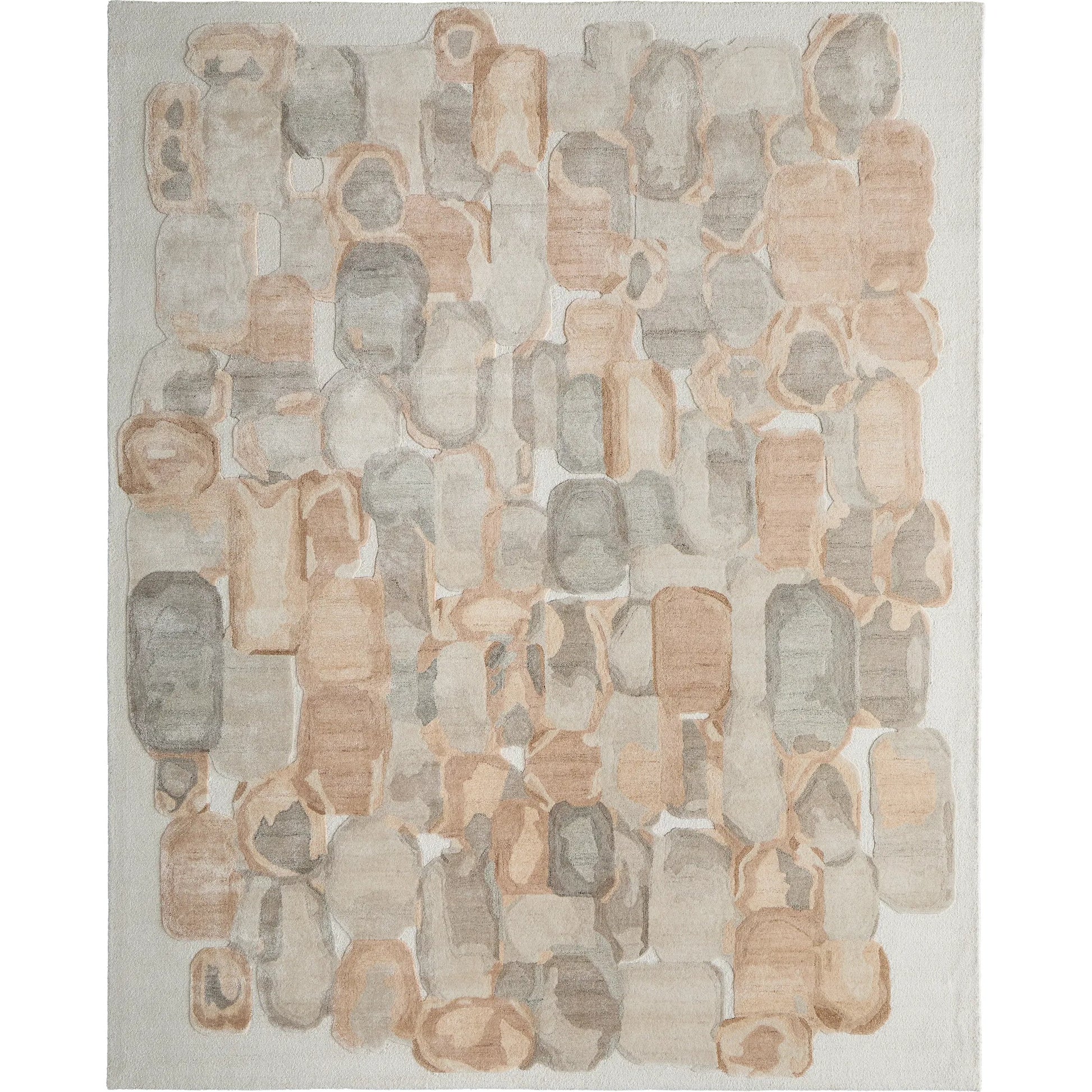 Kendall KDL8A61F Rug by Feizy in tan, gray, ivory. Made from viscose, wool in a unique style.