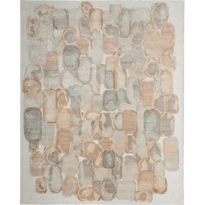 Kendall KDL8A61F Rug by Feizy in tan, gray, ivory. Made from viscose, wool in a unique style.