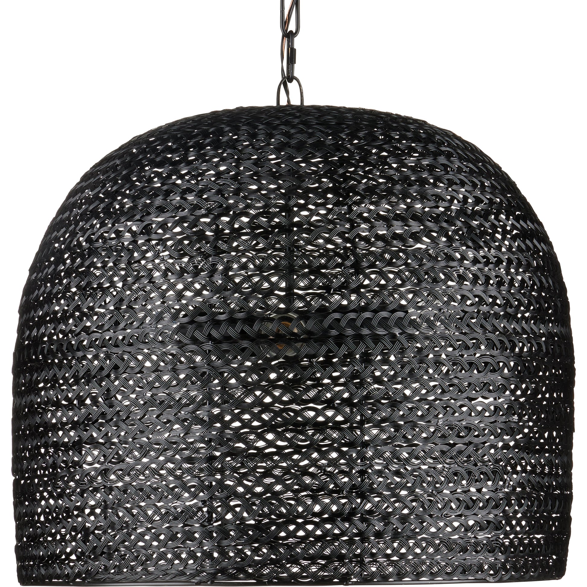 Piero Pendant by Currey and Company in satin black. Made from metal in a cottage & farmhouse style.