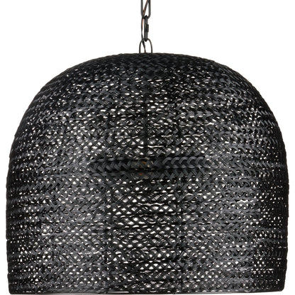 Piero Pendant by Currey and Company in satin black. Made from metal in a cottage & farmhouse style.