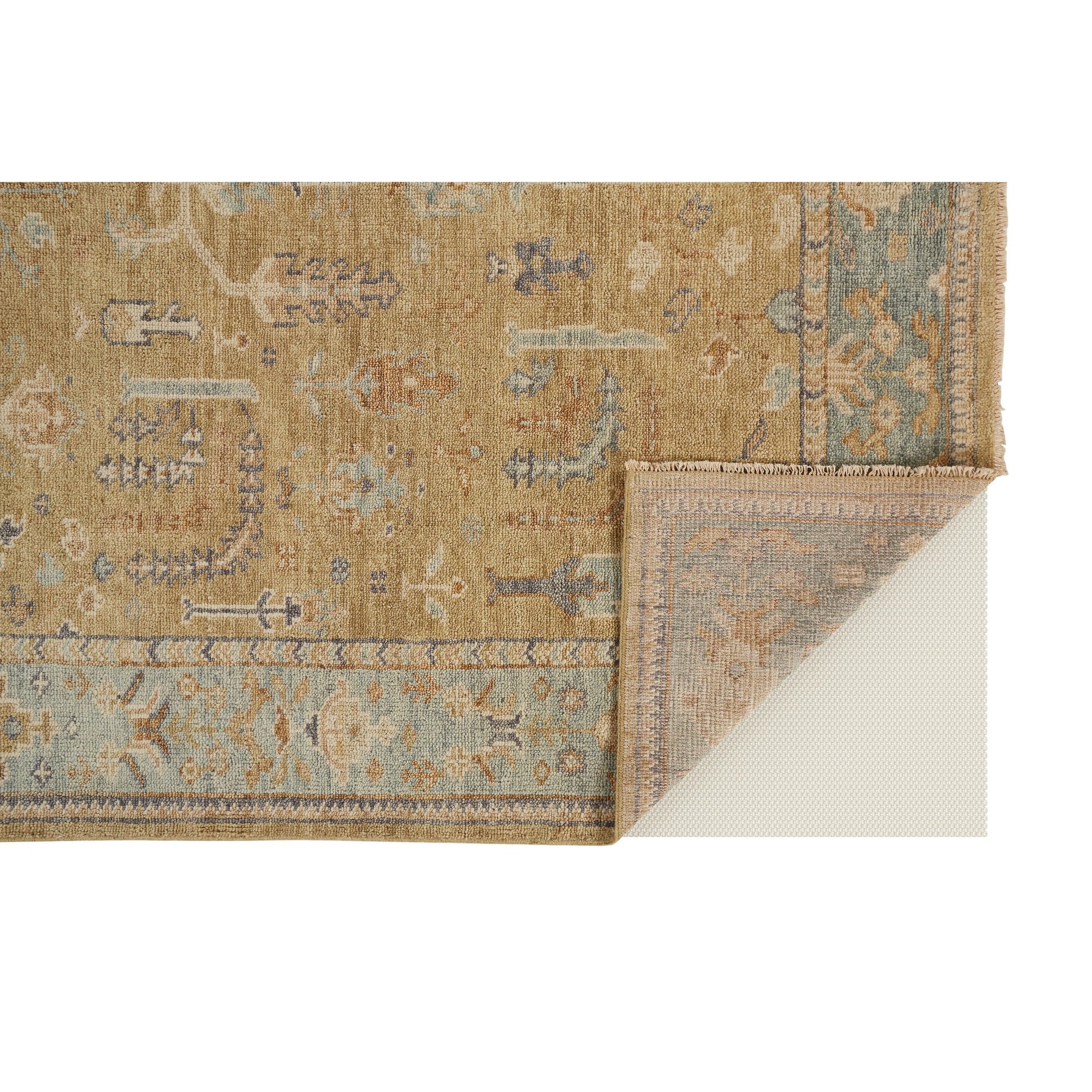 Carrington Traditional Oriental Rug - 6501F by Feizy in gold, blue, gray. Made from wool in a unique style.