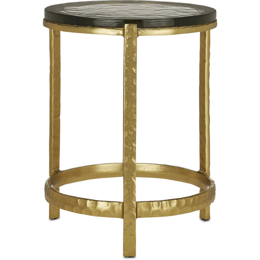 Acea Accent Table by Currey and Company. Made from cast aluminum, cast glass in a modern style.