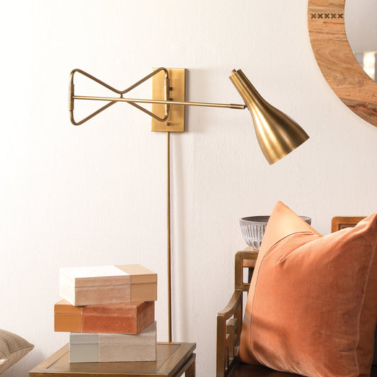 Lenz Swing Arm Wall Sconce by Jamie Young. Made from unique in a modern style.