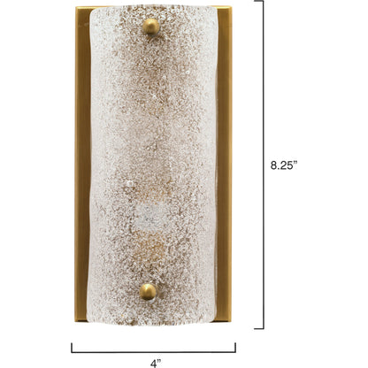 Moet Sconce by Jamie Young in antique brass. Made from steel, glass in a modern style.