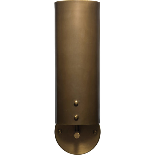Olympic Wall Sconce by Jamie Young in antique brass. Made from steel in a modern style.