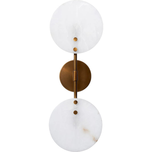 Oracle Sconce by Jamie Young. Made from alabaster, iron metal in a modern style.