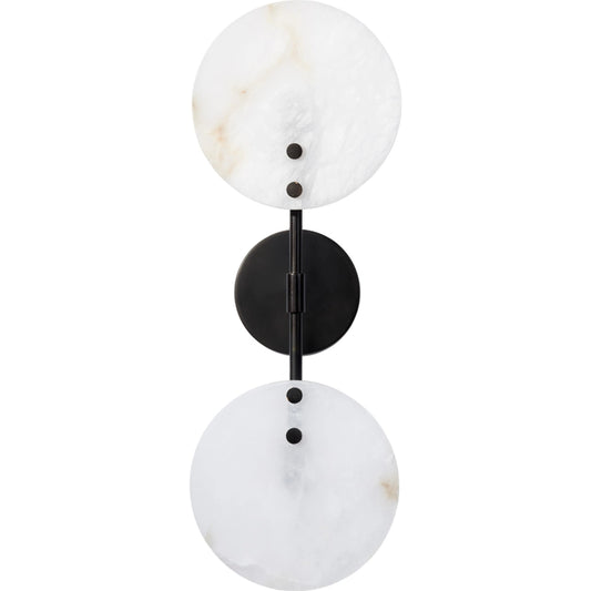 Oracle Sconce by Jamie Young. Made from alabaster, iron metal in a modern style.