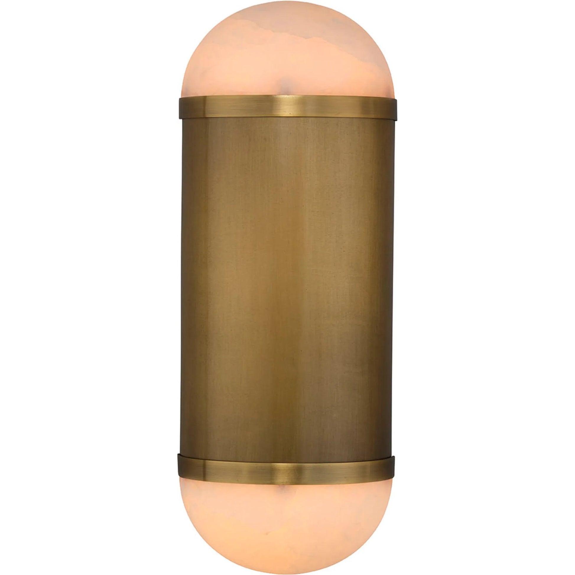 Remedy Wall Sconce by Jamie Young in antique brass and natural alabaster, antique brass iron. Made from alabaster in a unique style.