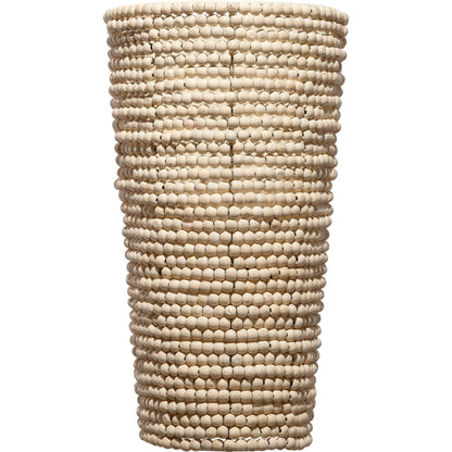 Seawall Beaded Cone Sconce by Jamie Young. Made from iron, mango wood in a coastal style.