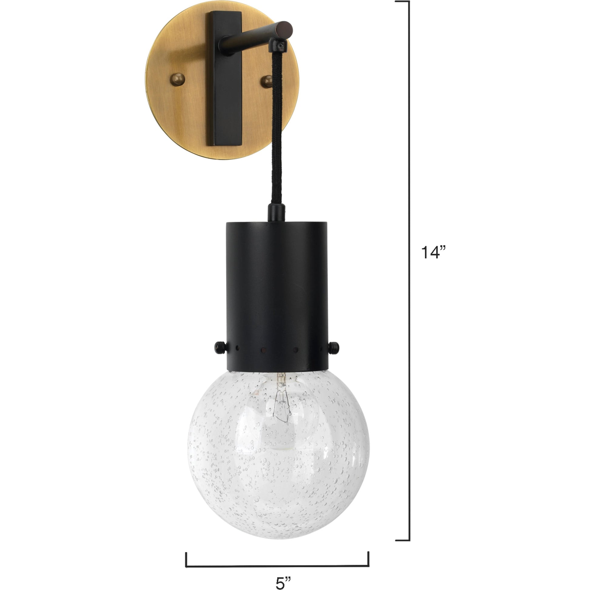 Strada Pendant Sconce by Jamie Young in oil rubbed bronze, antique brass, clear seeded glass. Made from steel, glass in a modern style.