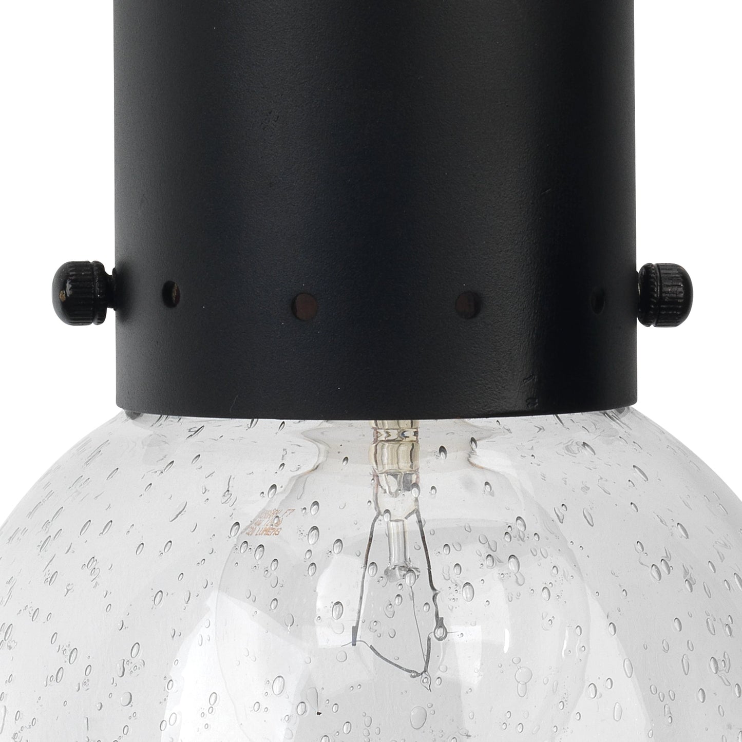 003 S-292301 | Closeup | Strada Pendant Sconce by Jamie Young in oil rubbed bronze, antique brass, clear seeded glass. Made from steel, glass in a modern style.