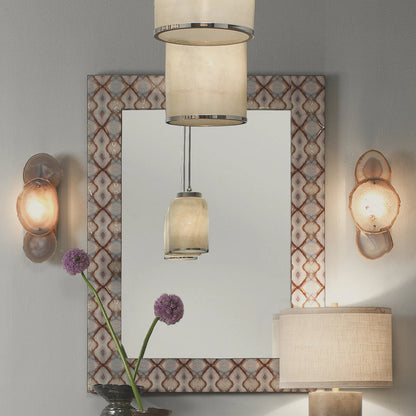 Trinity Wall Sconce by Jamie Young in pale lavender agate, antique brass. Made from agate, steel in a eclectic & global style.