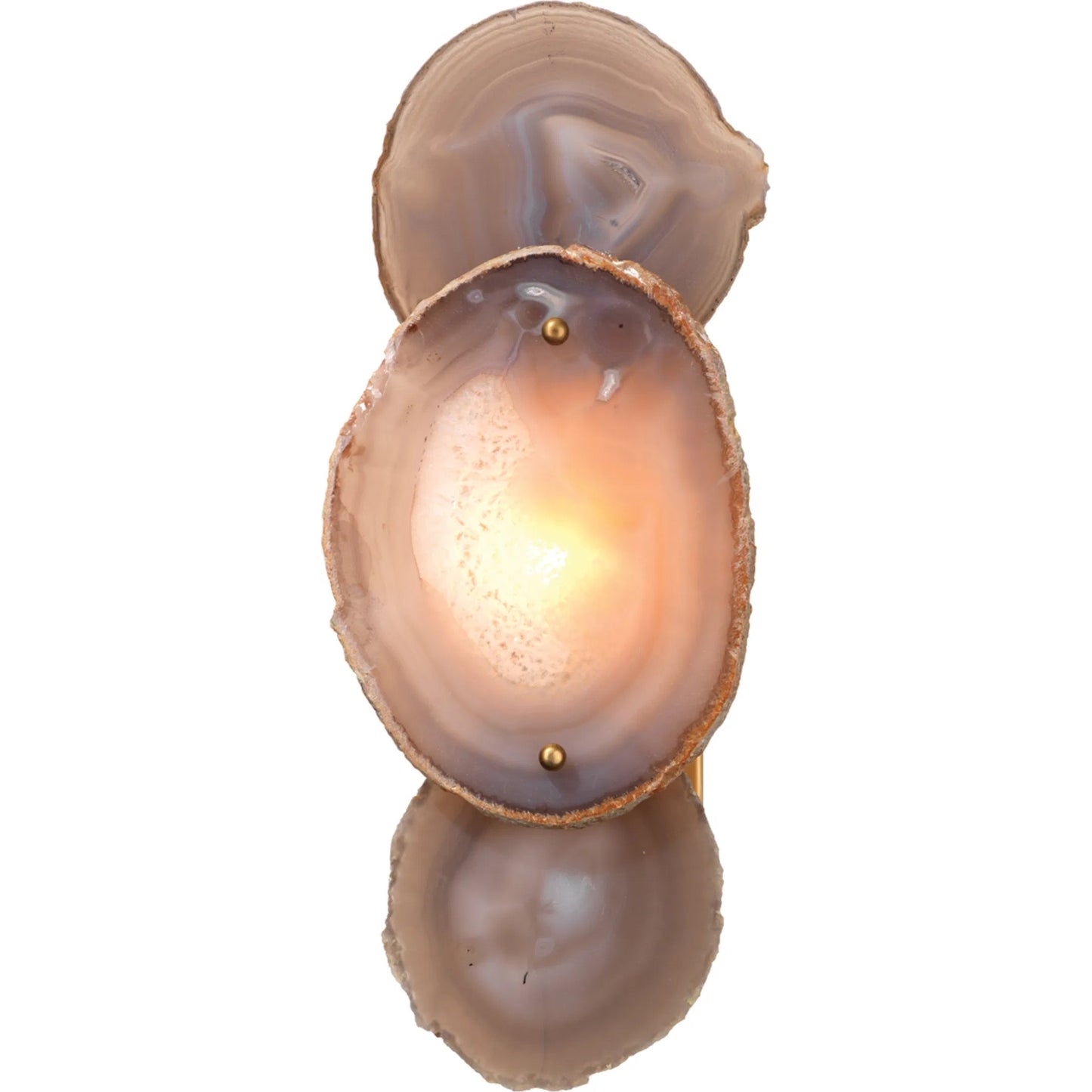 011 SR-708109 | Additional Silo | Trinity Wall Sconce by Jamie Young in pale lavender agate, antique brass. Made from agate, steel in a eclectic & global style.