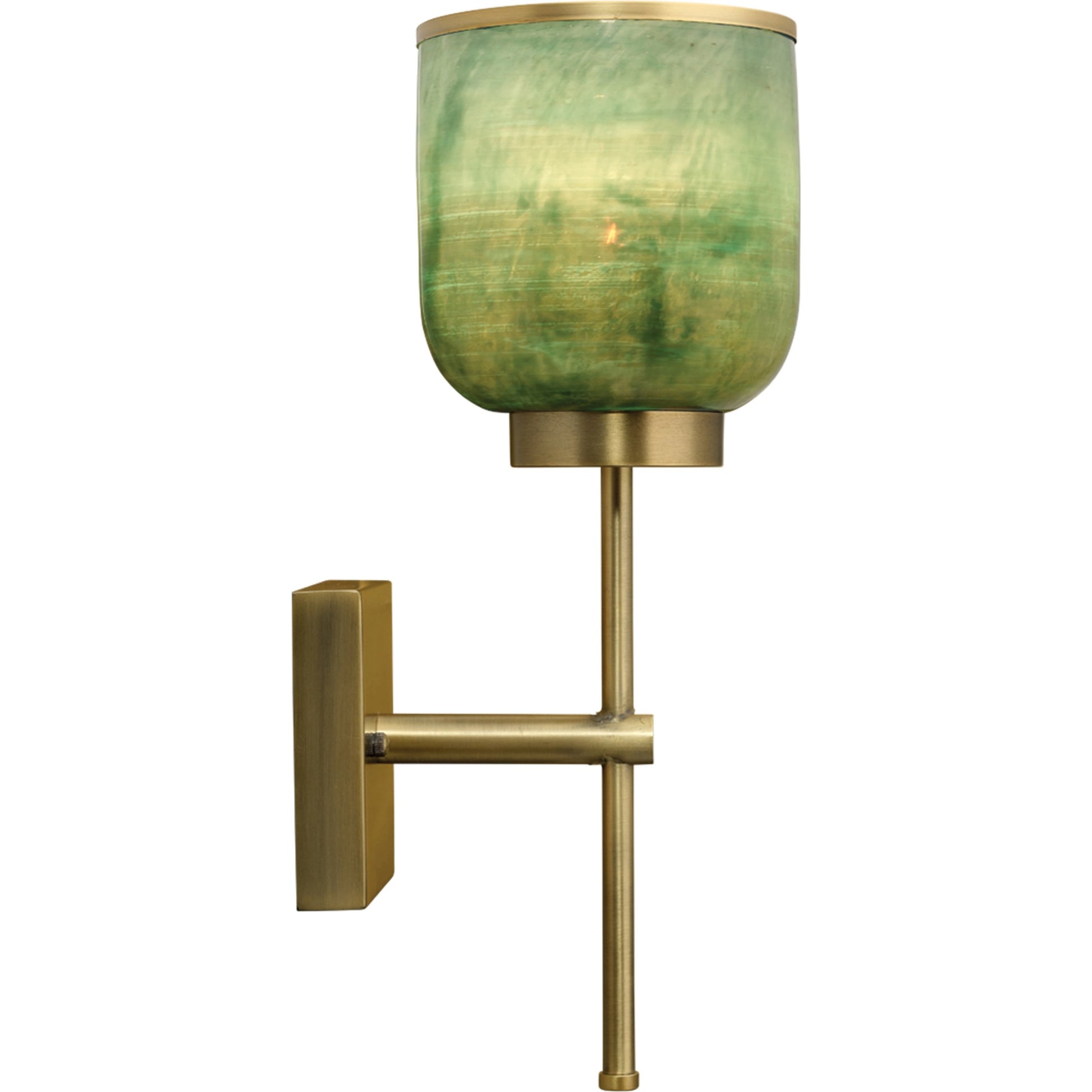 Vapor Sconce by Jamie Young in antique brass, aqua metallic glass. Made from iron, glass in a eclectic & global style.