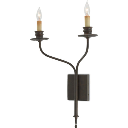 Highlight Wall Sconce by Currey and Company in bronze gold. Made from wrought iron, composite in a traditional style.