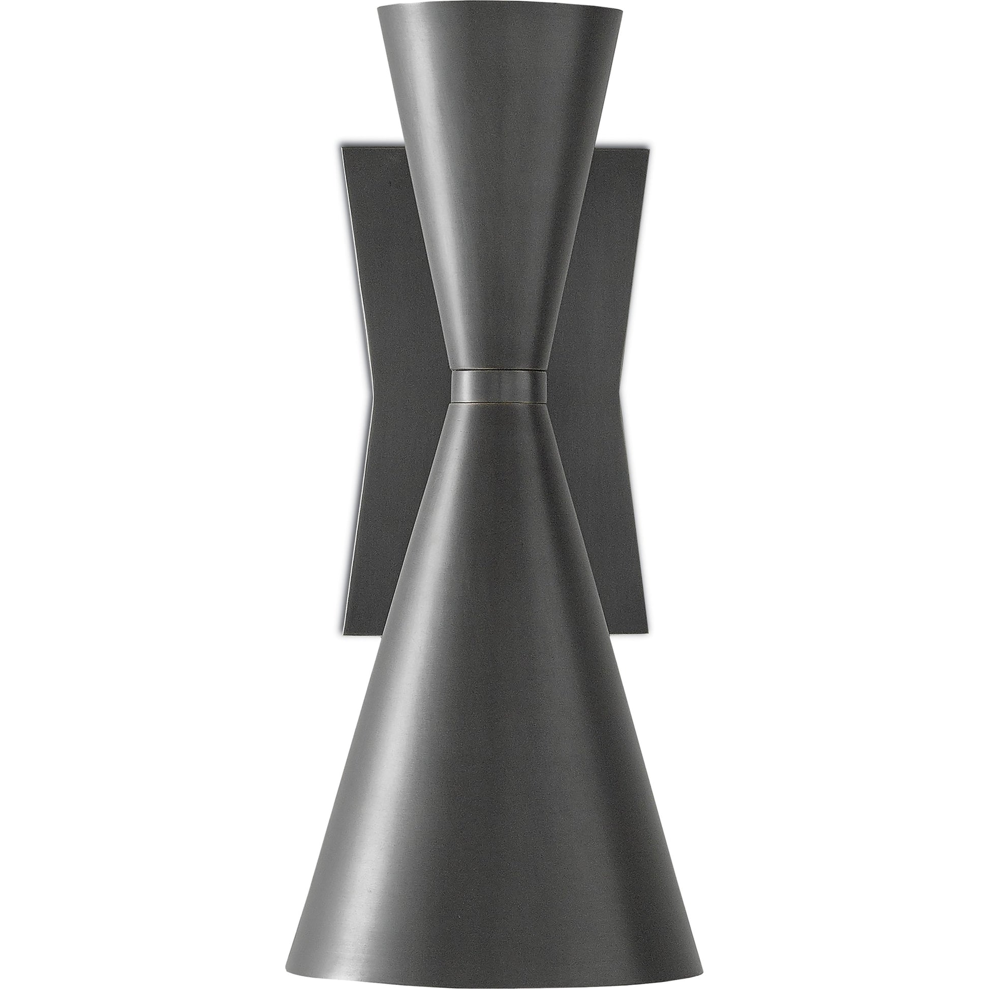 Gino Wall Sconce by Currey and Company in dark gray, white interior. Made from metal in a modern style.