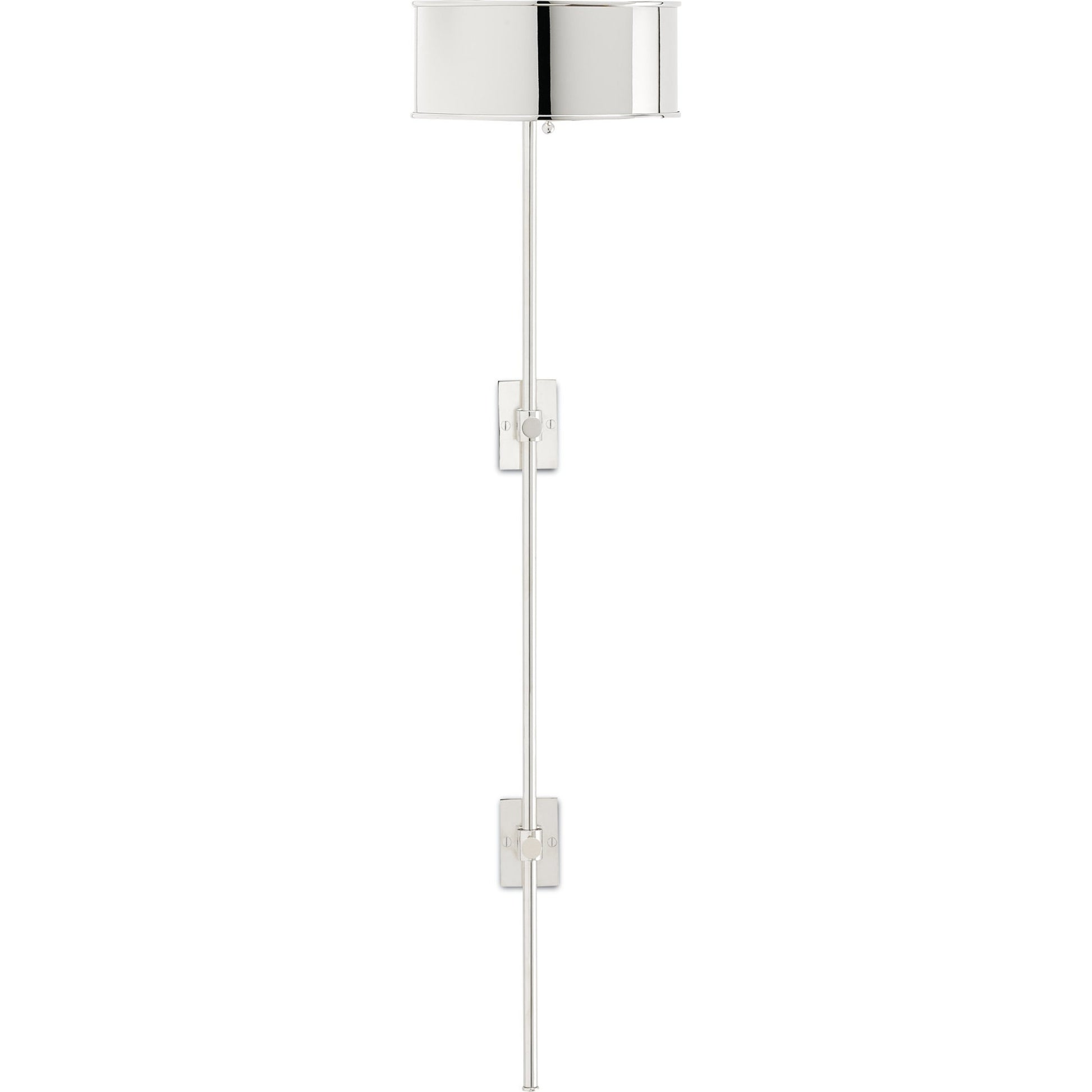 Overture Wall Lamp by Currey and Company in antique brass, black. Made from metal in a modern style.