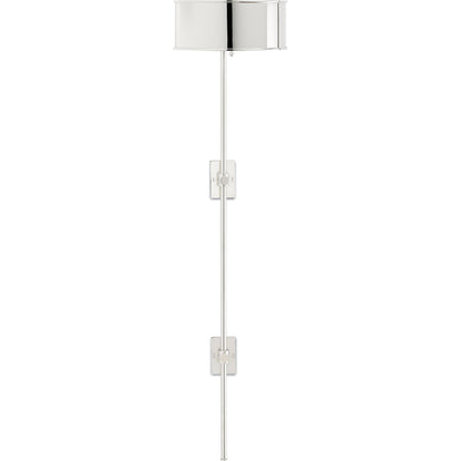 Overture Wall Lamp by Currey and Company in antique brass, black. Made from metal in a modern style.