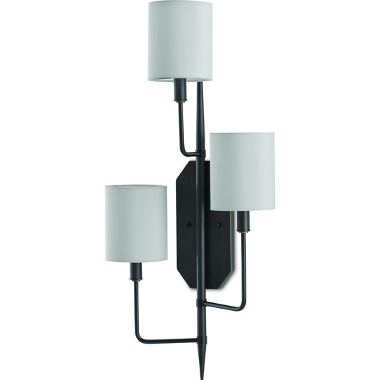 Knowsley Wall Sconce by Currey and Company in oil rubbed bronze. Made from metal in a modern style.