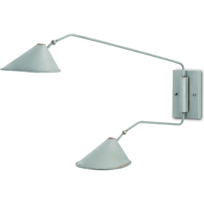 Serpa Wall Sconce by Currey and Company in french black, gold leaf. Made from wrought iron in a modern style.